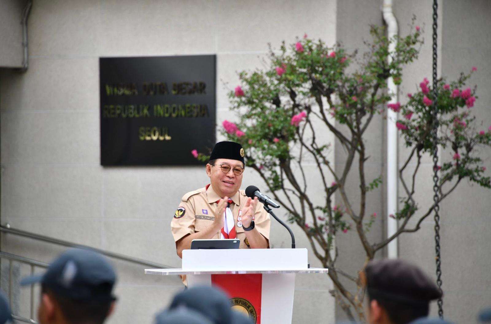 Gegap Gempita Penyambutan 500 Anggota Pramuka di KBRI Seoul