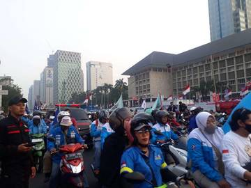 Potret Aksi Buruh di Jakarta