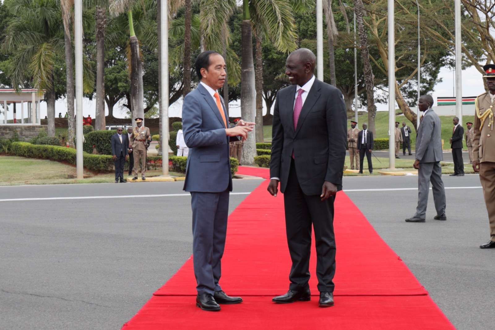 Kunjungan Kenegaraan Presiden Joko Widodo Disambut Presiden Kenya