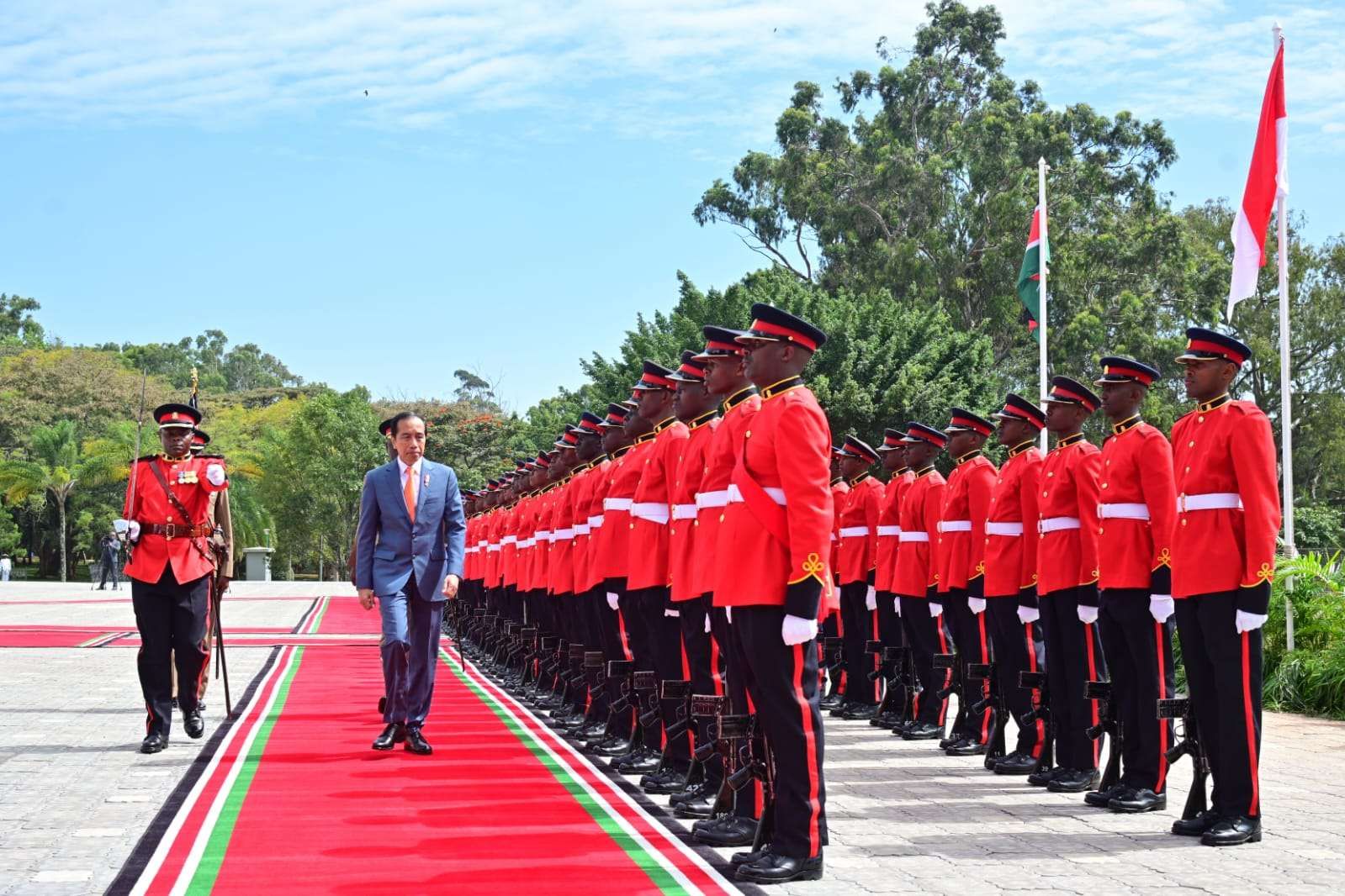 Kunjungan Kenegaraan Presiden Joko Widodo Disambut Presiden Kenya