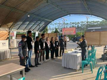 Suasana TPS Khusus di Lokasi IKN