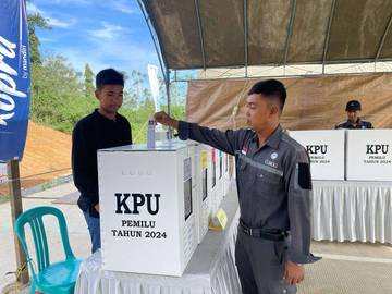 Suasana TPS Khusus di Lokasi IKN