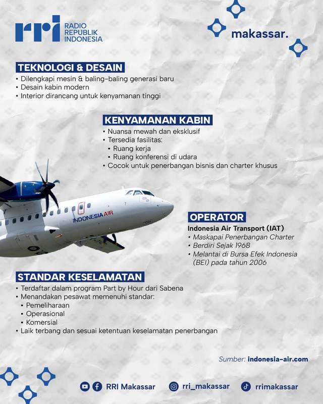 Spesifikasi Pesawat ATR 42-500 yang Jatuh di Bulusaraung