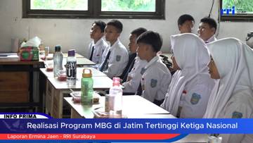 MBG Jatim Tertinggi Ketiga Nasional