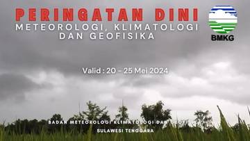 Update Peringatan Dini Informasi BMKG, berlaku 20 Mei - 25 Mei 2024