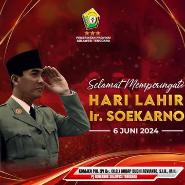 Pesan Pj. Gubernur Sultra di Momentum Hari Lahir Bung Karno