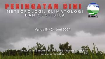 Update Peringatan Dini Cuaca di Sultra 18-24 Juni 2024