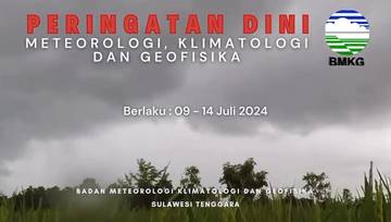 Update Peringatan Dini Cuaca Sultra 9 - 14 Juli 2024
