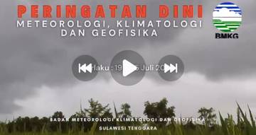 Update Peringatan Dini Cuaca Sultra Berlaku 19-25 Juli 2024