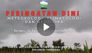 Update Peringatan Dini Cuaca di Sultra, 30 Agustus - 5 September 2024