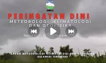 ​Update Peringatan Dini Cuaca Sultra, berlaku 10 - 16 September 2024