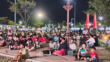 Suasana Nobar Bola Indonesia - China 