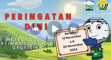 Update Peringatan Dini Informasi MKG, berlaku 14 - 20 November 2024 