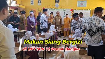 Siswa SDN 12 Pemali Makan Siang Bergizi Bersama Pj Gubernur