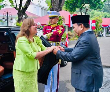 Presiden Prabowo Sambut Presiden Dina Boluarte di Istana