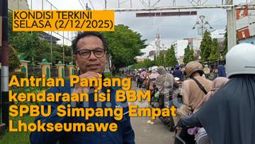  Antrian Panjang di SPBU Simpang Empat Kota Lhokseumawe