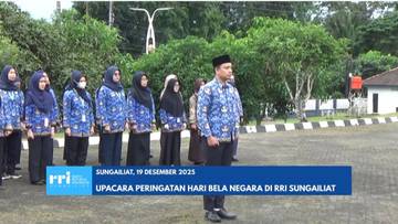 Upacara Peringatan Hari Bela Negara di RRI Sungailiat