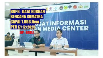 Korban Banjir dan Longsor Sumatra Capai 1.053 Orang