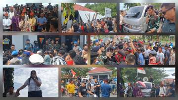 Aliansi Masyarakat Melonguane Demo Lanal Terkait Dugaan Penganiayaan