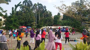 Keseruan Warga Depok Ikuti Senam di CFD 