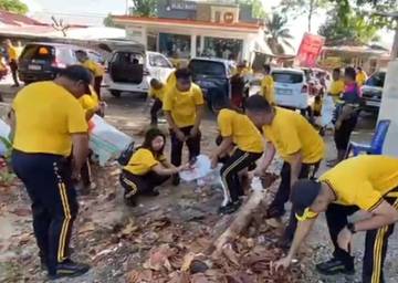 Polres Talaud Bersama Sejumlah Elemen Kerja Bakti