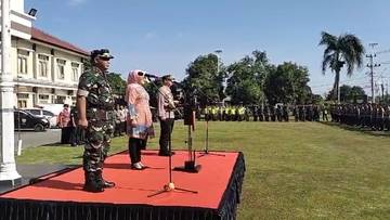 Polres Klaten Gelar Apel Pergeseran Pasukan Pengamanan Pemilu 2024